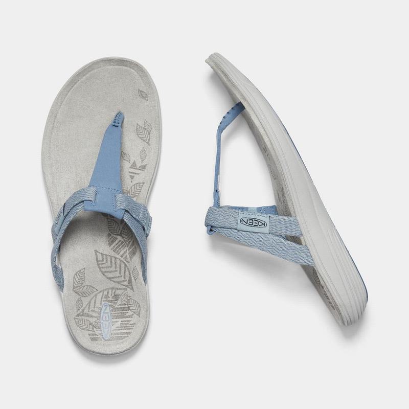 Discount Keen Damaya Womens Flip Flops Blue (9573-USLNE)